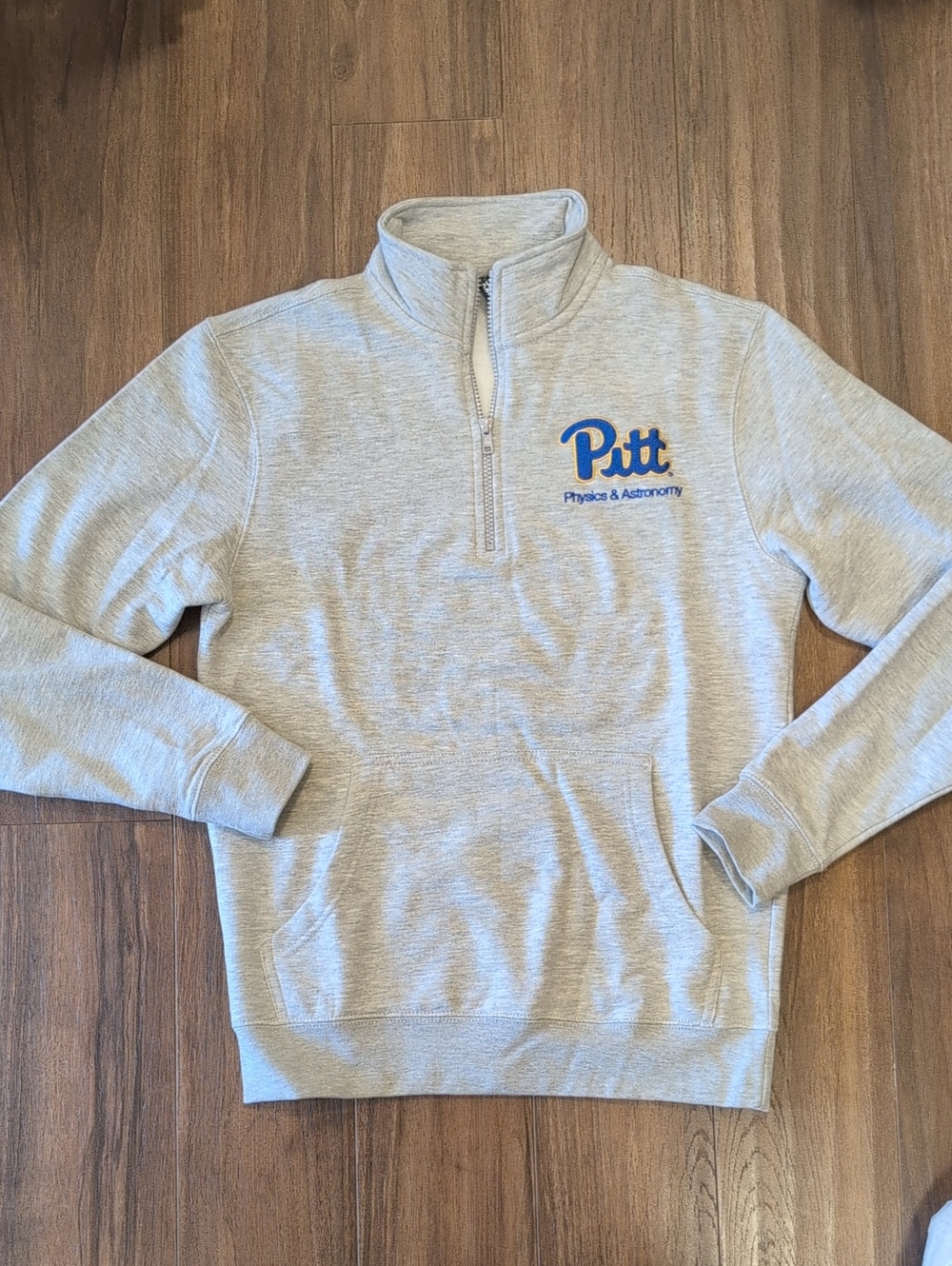 Physics and Astronomy University of Pittsburgh Gray Quarter-Zip Sweatshirt
